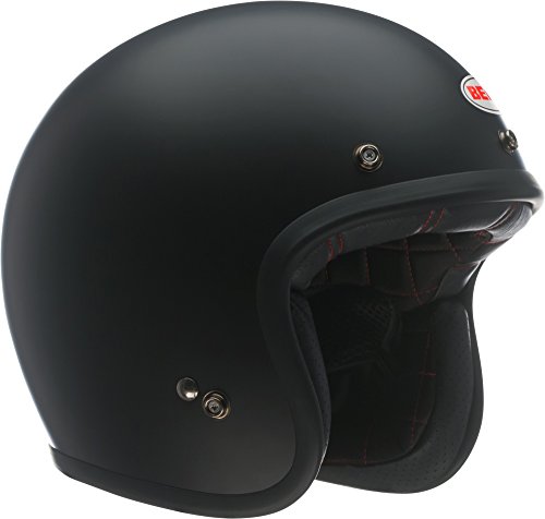 Bell Custom 500 casco de motocicleta de cara abierta (sólido negro mate, mediano)