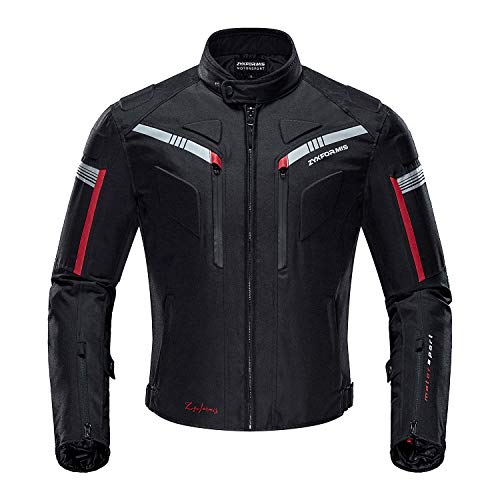 Zyxformis Chaqueta de moto impermeables,Motocicleta Chaquetas a prueba de viento Equipo de protección de cuerpo completo Blindado Otoño Verano Invierno para hombres