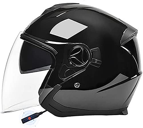 3/4 Casco Jet De Moto Casco De Scooter Abierto Bluetooth Cascos De Motocross Con Visor Doble Antivaho Cascos De Moto Aprobados Por DOT/ECE Para Hombres Adultos Mujeres E1,54-59CM