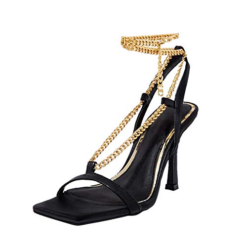 TacóN Sexy Mujer Fashion Sexy Chain Big Size Color High Heel Sandals (Mujer Fashion Sexy Chain) Zapatos De TacóN Mujer Juvenil