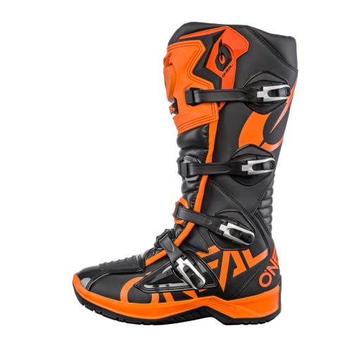 O'NEAL | Botas de Motocross | Motocicleta de Enduro | Suela antideslizante para un máximo agarre, zona del talón ergonómica, forro perforado | Bota RMX EU | Adulto | Negro-Naranja | Talla 40