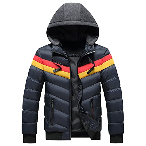 Chaqueta ligera para hombre otoño e invierno cálido chaqueta azul marino hombre manga larga chaqueta de lluvia de moto, C-azul, L