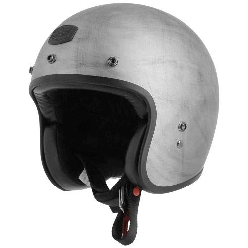 Astone Helmets - Casque jet Bellair - Casque de moto jet homologué - Casque jet vintage look rétro - Casque de scooter en fibre de verre - matt dirty grey XL