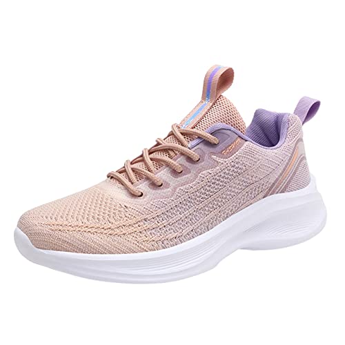 Ocio mujer con cordones suela suave zapatos cómodos zapatos al aire libre correr moda deporte zapatos transpirables Bota compatible with Moto Mujer Azul, morado, 38 EU