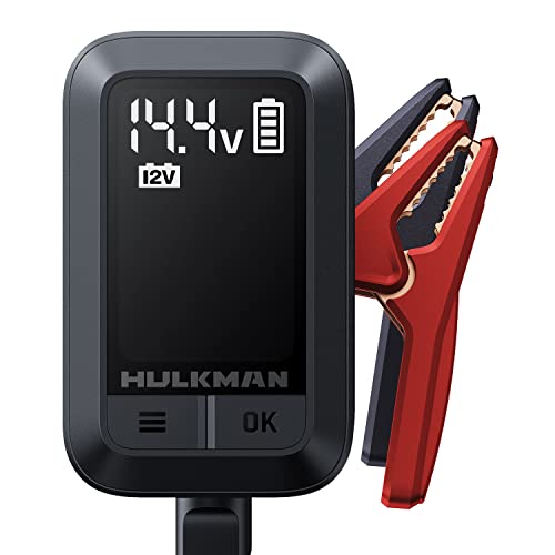 HULKMAN Sigma 1 Amp Cargador de Batería 6V/12V Mantenedor Bateria Coche con Pantalla LED Inteligente Desulfador con Múltiples Protecciones, Cargador Baterías Coche Profesional para Coche, Moto, ATV