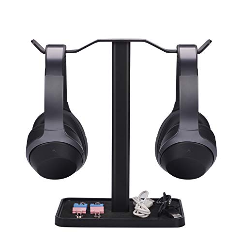 Neetto Soporte para Auriculares Dobles de Mesa, Soporte de Auriculares para Sennheiser, Sony, Audio-Technica, Bose, Beats, Akg, Soporte Exhibidor para Auriculares de Juego - HS908 Nuevo