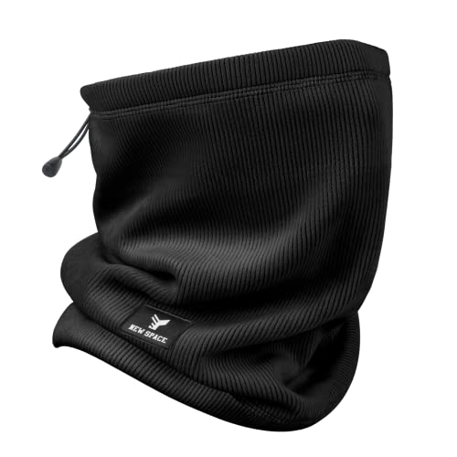 TEUEN Braga Cuello Hombre Calentador de Cuello Mujer Multifuncional Braga para Cuello Invierno Braga Cuello Moto Térmico Lana Bufanda Tubular Cuello Ciclismo Correr Aire Libre Negro