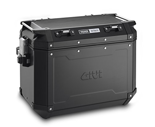 Givi OBK48BL Trekker Outback 48 Linkes Monokey Baúl Lateral de Aluminio, Color Negro, 48 litros, Carga Máxima 10 Kg