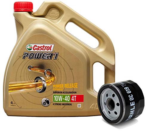 Castrol Kit Duo Power 1 Aceite de Motores 10W-40 4T 4L + Filtro Mahle OC619