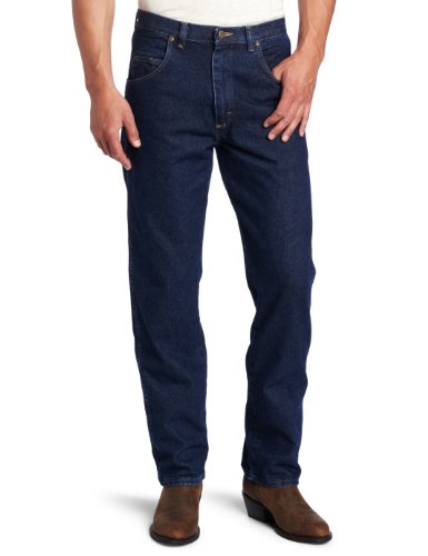 Wrangler Big & Tall - Vaqueros de Corte Holgado para Hombre, Color Azul Marino Envejecido, 66W x 34L