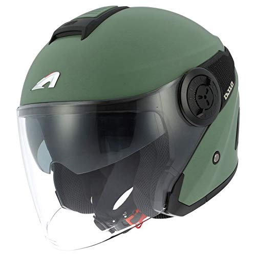 ASTONE DJ10-2 - Casco jet (talla S), color caqui