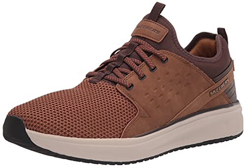 Skechers Crowder Colton, Zapatillas Hombre, Tan Knitted Mesh, 43 EU