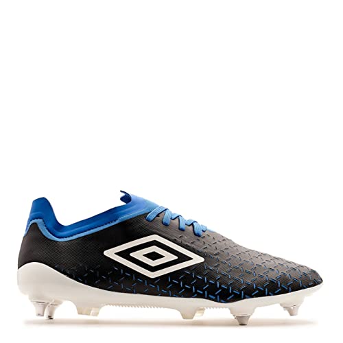 UMBRO Velocita Pro Soft Botas De Fútbol Hombre, Black/White/Vic BLU, 41