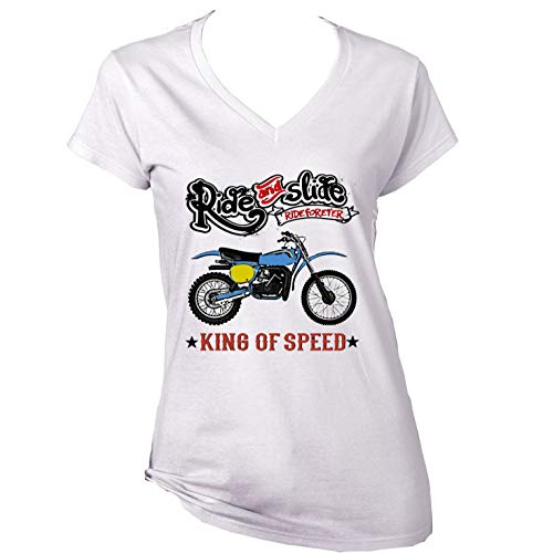 Teesandengines Bultaco pursang mkii 370 Ride and Slide Camiseta para Mujer de Algodon Size Large