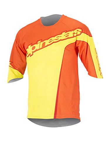 Alpinestars Crest 3/4 Jersey Naranja Brillante, Amarillo ácido, tamaño Mediano