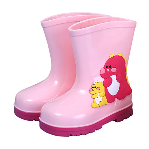 Botas de goma 26 Botas de lluvia clásicas de PVC de goma impermeables Botas de lluvia para bebé Zapatos de dibujos animados Botas de nieve 37 niños, Zzz1 Rosa, 31 EU