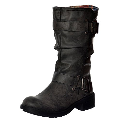 Rocket Dog Trumble, Botas de Motorista Mujer, Negro-Schwarz (Black AG7), 40 EU