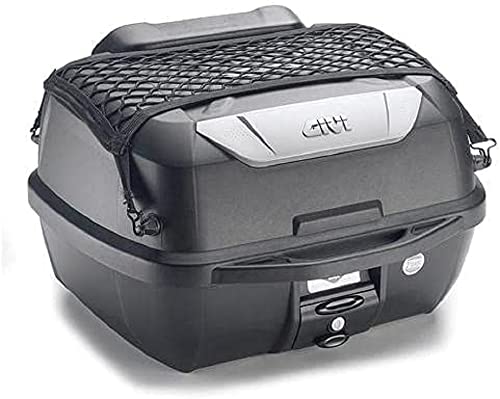 GIVI Monolock Topcase con placa y kit de montaje negro con cubierta plateada/Carga útil máxima 3 kg