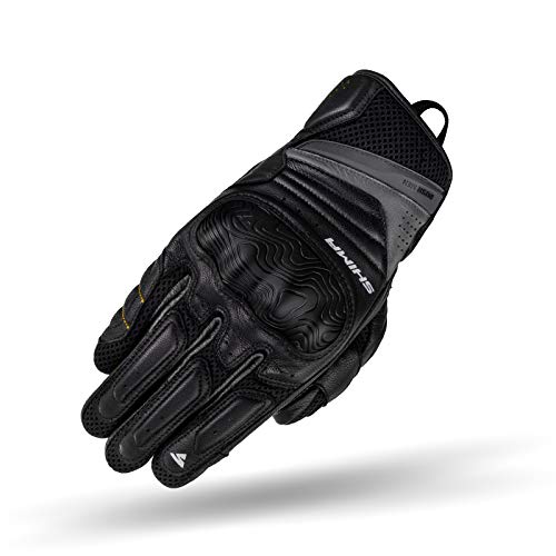 SHIMA Rush Guantes Moto Hombre - Guantes Transpirables, Reforzados, Touchscreen, Ciudad, Verano con Protector Nudillos, Absorbedores de Impacto Muñecas y Dedos, Palma Reforzada (Negro, M)