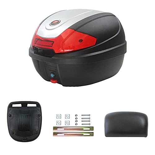 JUNJIJINGXIANG Baul Moto Universal Maleta Moto 30L Universal Motorcycle Tail Box Tronco Helmets Motocicleta Top Box Gestión De Equipaje Trasero Atrás Funda (Color : A)