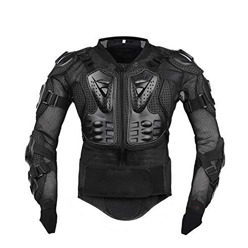 daiyanjing Traje de armadura de motocicleta ajustable transpirable motocicleta anti-caída armadura protectora alta prueba de impacto moto cuerpo completo chaqueta protectora negro/rojo M-XXXL