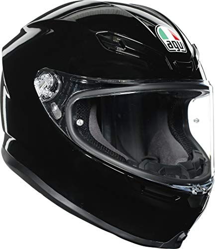 AGV K6 Casco de Moto, Accesorio Unisex para Adultos, Negro, L