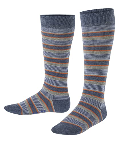 FALKE Mixed Stripe Calcetines A La Rodilla Unisex - Niños Algodón Negro Azul Más Colores Regalos Infantil Para Botas O Zapatillas con patrón transpirable largo colorido alto 1 Par