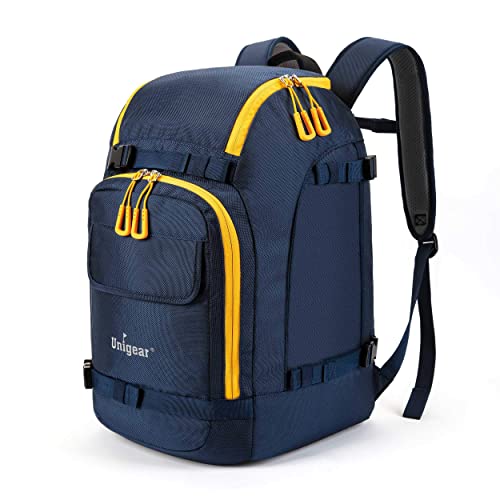 Unigear Bolsa para Botas de Esquí Mochila con Compartimientos de Botas Ropa Casco y Correa para Tabla de Snowboard Gran Capacidad de 55L de Hombre y Mujer Unisex