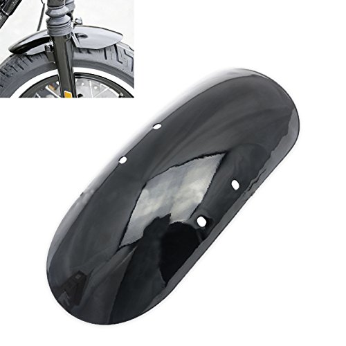 KATUR Guardabarros delantero corto de motocicleta de 13 5/8 pulgadas, negro para Harley Davidson 48 Forty-Eight XL1200X 2010-2017