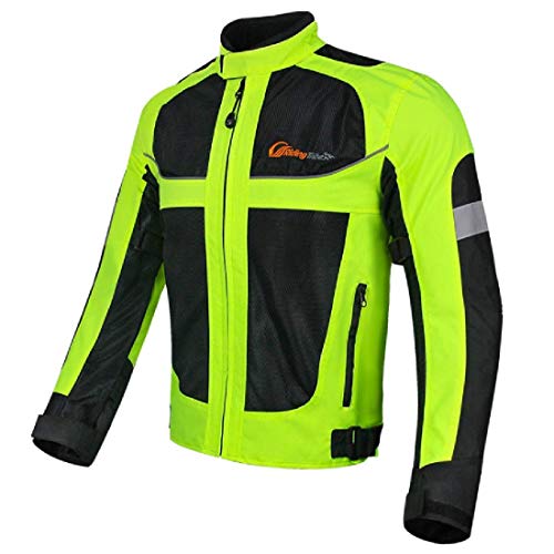 MH96_ITALY Chaqueta de moto reflectante con protección extraíble, transpirable, impermeable, alta visibilidad nocturna - XL