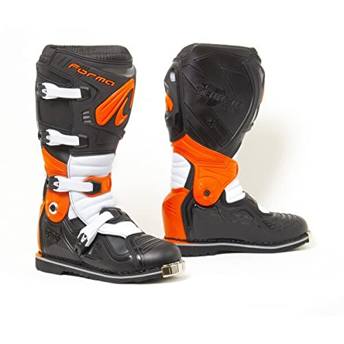 FORMA Terrain Evolution TX, Botas para Moto Unisex Adulto, Negro, Naranja y Blanco, Standard Off-Road fit