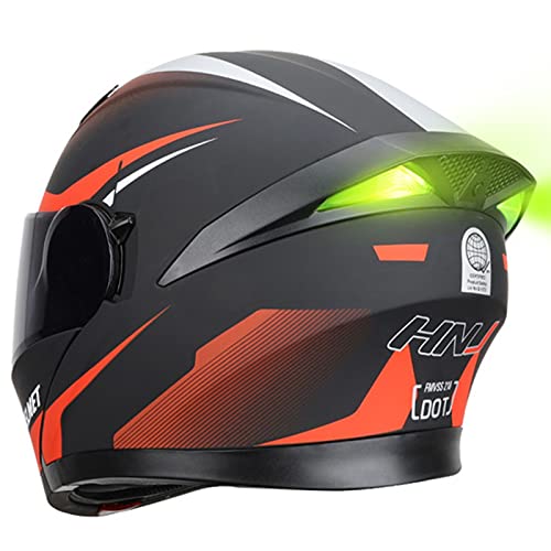 Casco Modular Abatible Para Moto Con Luz LED Homologado DOT Casco Integral Para Motocicleta Con Visera Doble Antivaho Casco De Motocicleta Para Bicicleta De Calle Para Hombre Mujer B,L