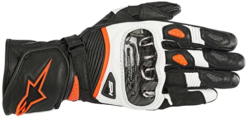 Alpinestars Guantes de Moto Stella SP-1 V2 Guantes Black White Red Fluo, Negro/Blanco/Rojo, L