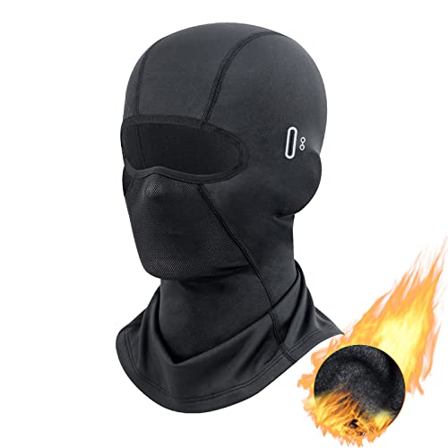 CTAKPOWE Pasamontañas Moto, Invierno Transpirable Balaclava Térmica, Ciclismo Snowboard Máscara Facial, Ciclismo a Prueba de Viento Braga Cuello Hombre y Mujere, Tamaño Universal, Negro