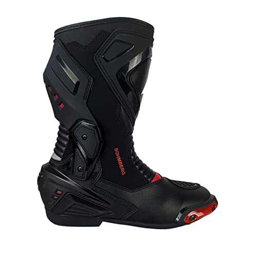 Bohmberg ASPHALT - Botas de motociclismo para hombre, resistentes al agua con protectores reforzados, Negro , 45 EU