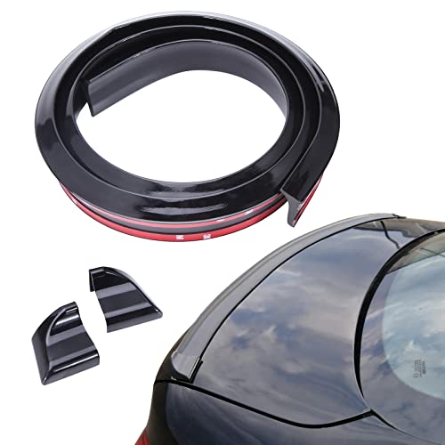 JMTBNO Alerón Trasero del Tronco de 1,5 m, Alerón de Techo de Goma Negro Suave Pegatina de Labios Barra de Tira Universal para Coches, Camiones, SUV