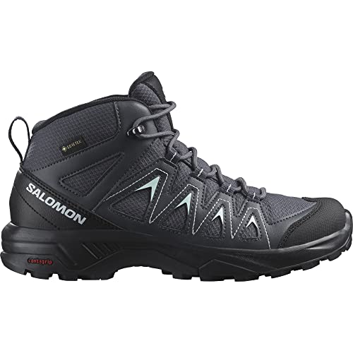 SALOMON X Braze Mid Gore-Tex, Botas de Hiking Mujer, Multicolor Ebony India Ink Bleached Aqua, 42 EU