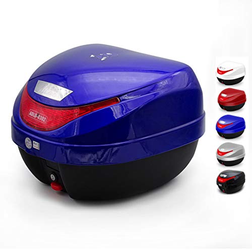 RTYUIO Maleta Baúl para Motos, Baúl de Scooter, Caja de Almacenamiento con Cierre Superior, 26L con Respaldo, Se Puede Almacenar (1) Casco Completo