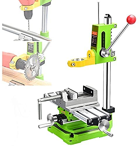 Drill Press Stand, Drill Presses with Vice and Workbench, Multifunction Benchtop Pillar Drill Stand with Jaw Rotation For Clamping Electric Drill For Auxiliary Drilling and Cutting,superiorquality