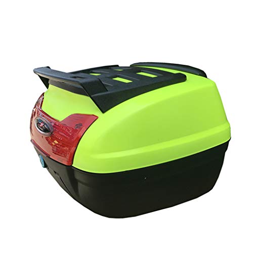 ADKINC Casco de Moto Tour Tail Box Scooter Casco de Almacenamiento con Cerradura Funda con Respaldo Suave - Capacidad 40L - Casco para almacenar (Verde, Naranja, Amarillo)