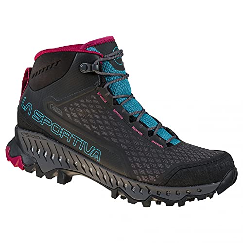 La Sportiva Stream Woman GTX, Botas de Senderismo Mujer, Black/Topaz, 41 EU