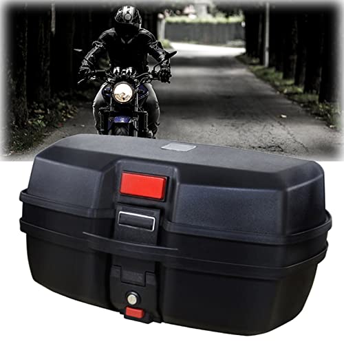 Monokey Baúl en Fibra Carbónica 47L Topcase para Cascos Expandible Caja de Motocicleta con Cover de Aluminio Maleta Moto para Almacenamiento Casco.