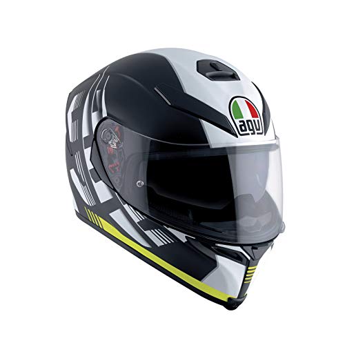 AGV Casco de Moto K-5 S E2205 Multi PLK, darkstorm negro mate/amarillo, XS