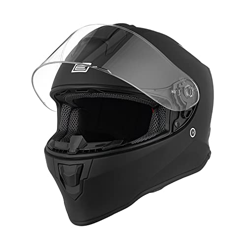 ORIGINE Casco Moto Integral con Visera para Adultos y Niños Homologado ECE (Solid Matt Black,L)