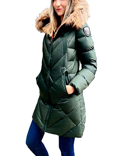 Blauer Impermeable/Trench Largo Imb Pluma Chamarra Alternativa, 677 Verde Bosque, XS para Mujer