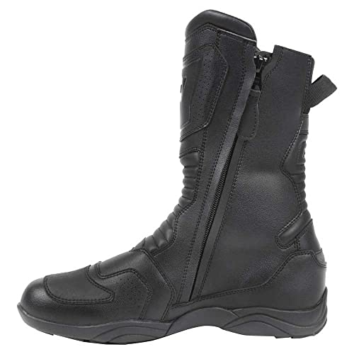 REBELHORN Compass Botas de Moto Membrana SympaTex Protección en Talón y Tobillo y Puntera Rígida Suela antideslizante Dos Cremalleras Largas