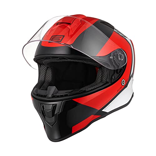 ORIGINE Casco Moto Integral con Visera para Adultos y Niños Homologado ECE (Bolt Gloss Red Black,M)