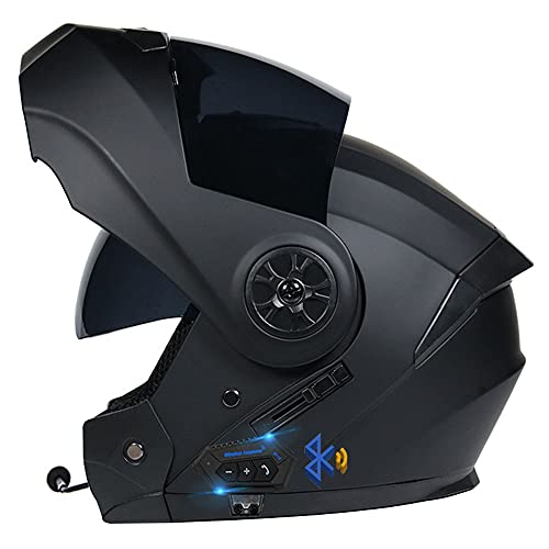 Casco De Moto Modular Bluetooth Integrado, ECE Homologado, con Doble Visera Cascos De Motocicleta, Transpirable Y Cómodo, para Adultos, Mujeres Y Hombres.