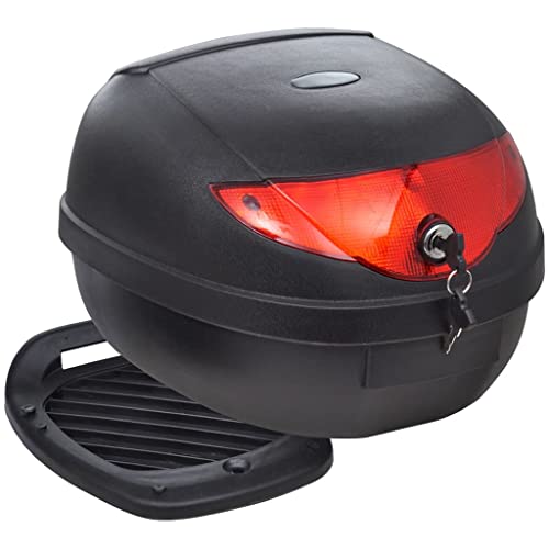 vidaXL Maletero Baúl para Guardar Casco Motos 36 L Negro Equipaje Motocicleta