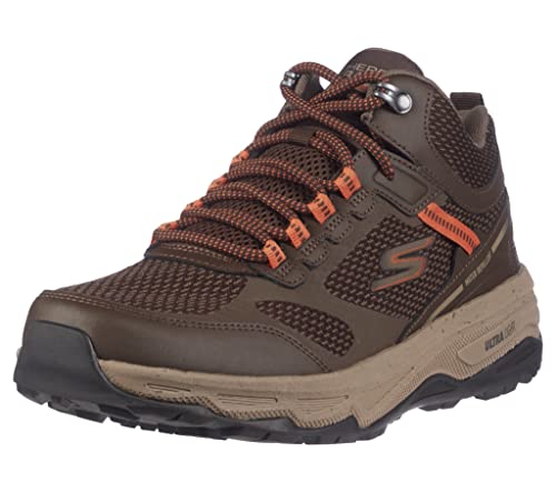 Skechers GO RUN TRAIL ALTITUDE ELEMENT, Botas para senderismo para Hombre, Brown And Orange Leather/Textile/Synthetic, 43 EU